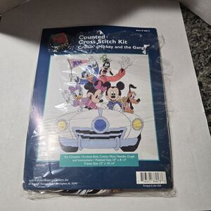 Disney “Cruisin' Mickey Donald Goofy Pluto” Cross Stitch Kit 36013 Size 10”x8”